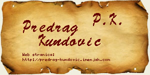 Predrag Kundović vizit kartica